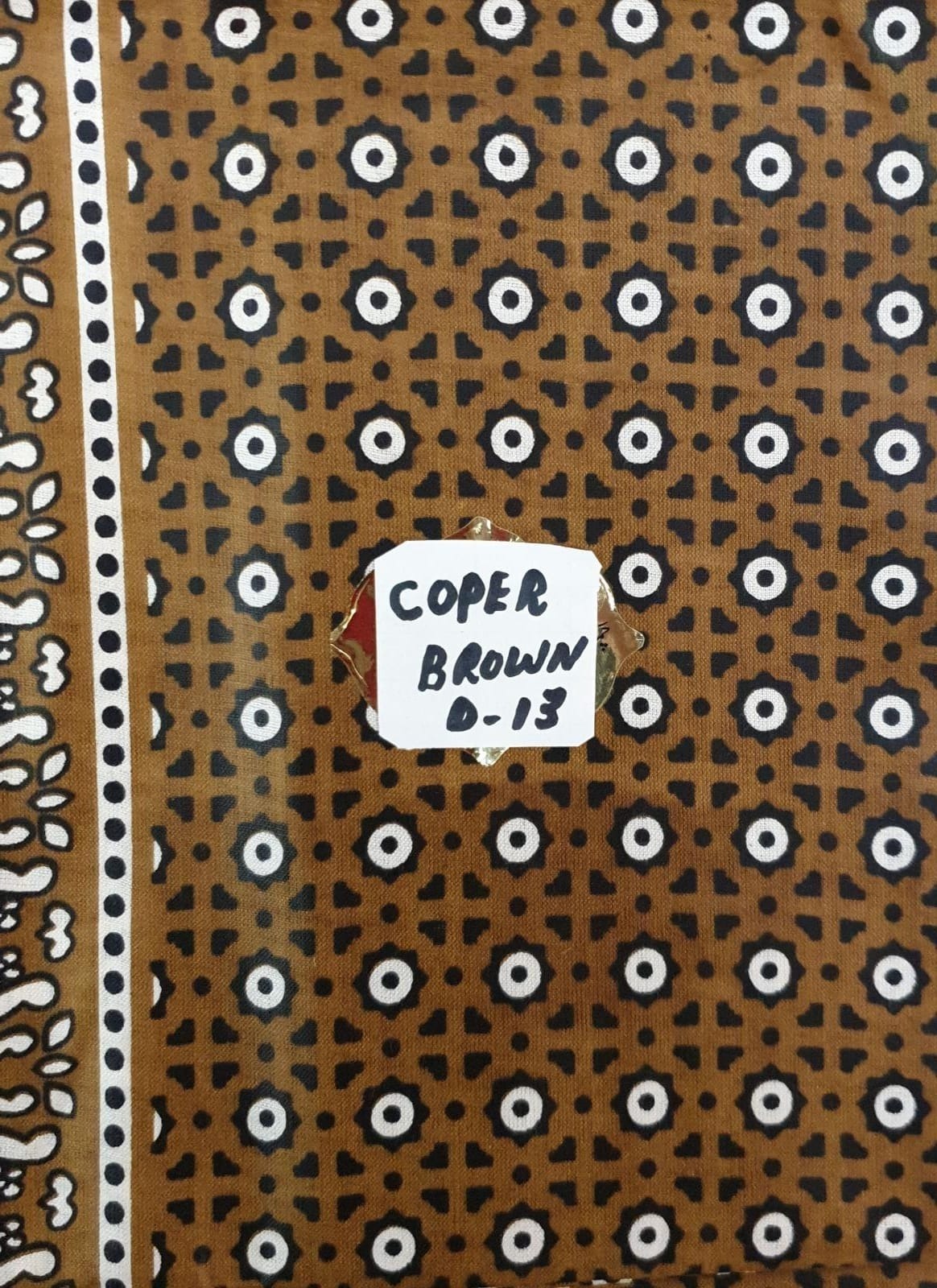 Sindhi Ajrak D 13 Copper Brown