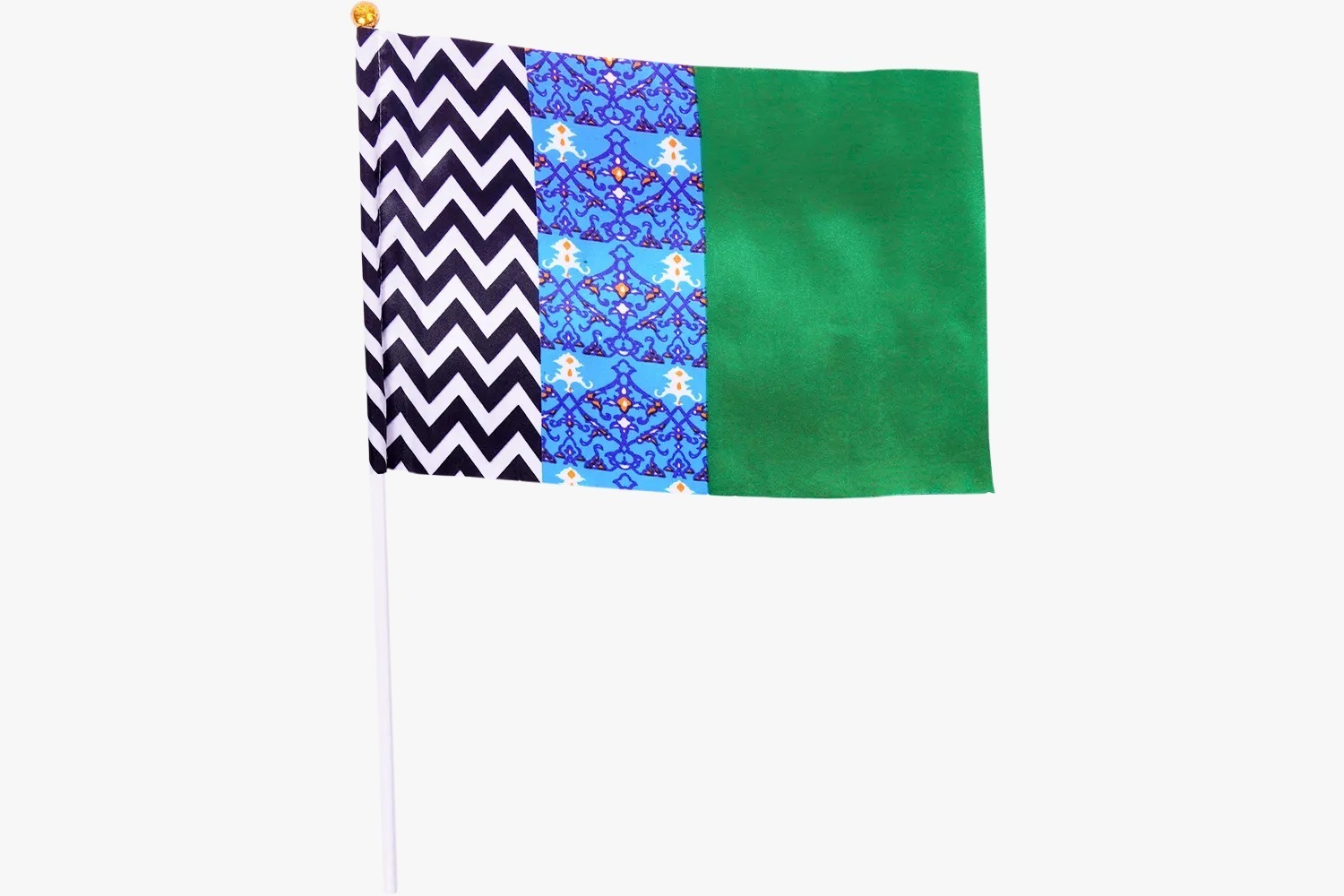3 Colour Madani Flag with stick Large (Kids)